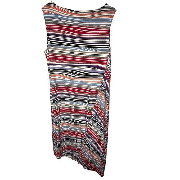 Chico’s Striped Tank Asymmetrical Dress Size 0 Small Stretch Casual - Picture 8 of 12